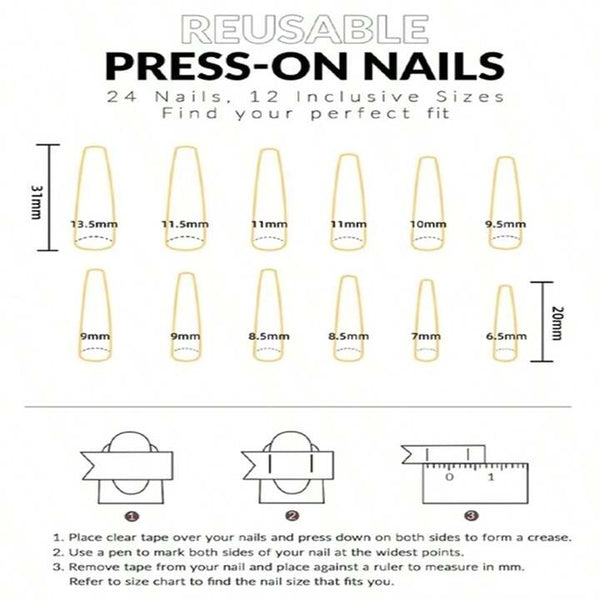 Colorblast design long press on nails