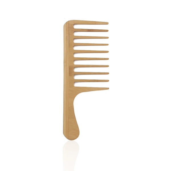 Large extra wide tooth bamboo wooden detangling comb