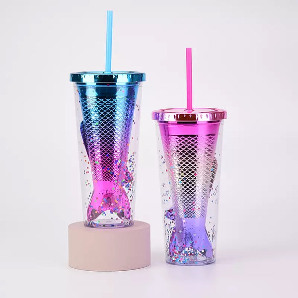 3d mermaid princess tumbler cups