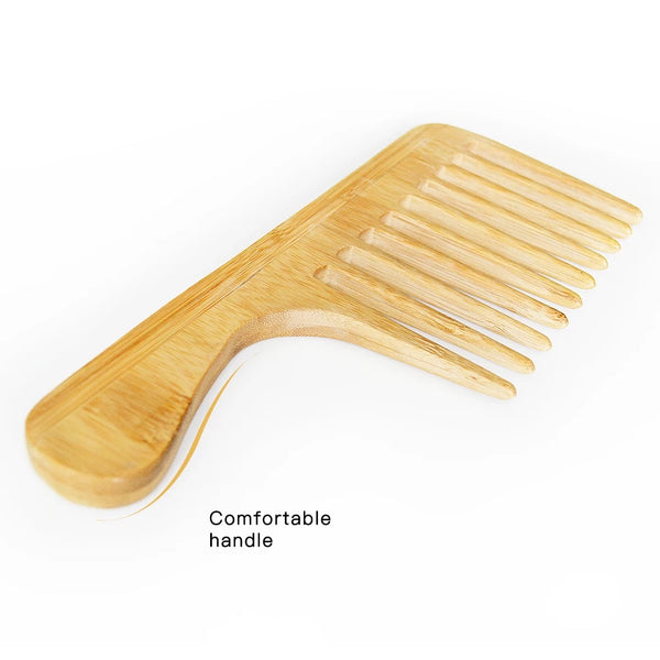 Large extra wide tooth bamboo wooden detangling comb