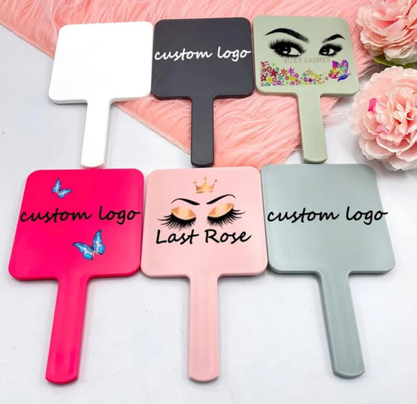 Private label custom logo wholesale glam hand mirrors