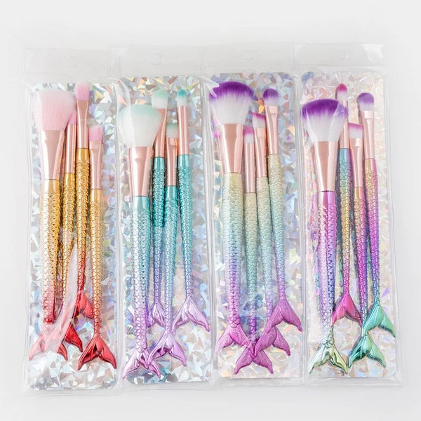 4pcs mermaid makeup brush set