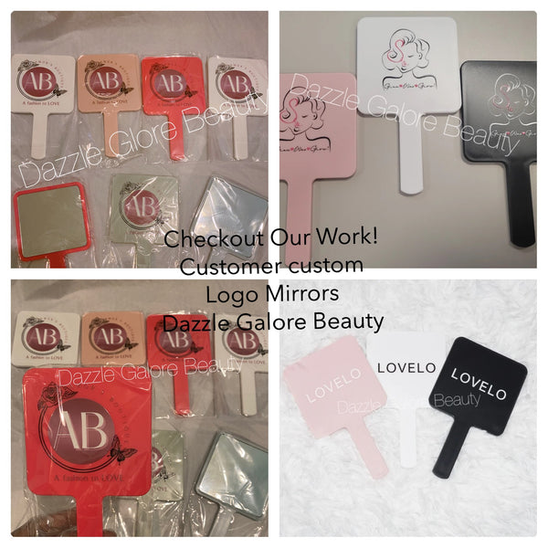 Private label custom logo wholesale glam hand mirrors