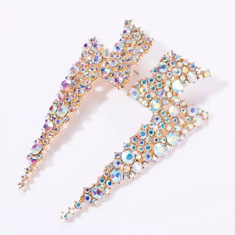 Luxury Blinged out rhinestone Lightning earrings