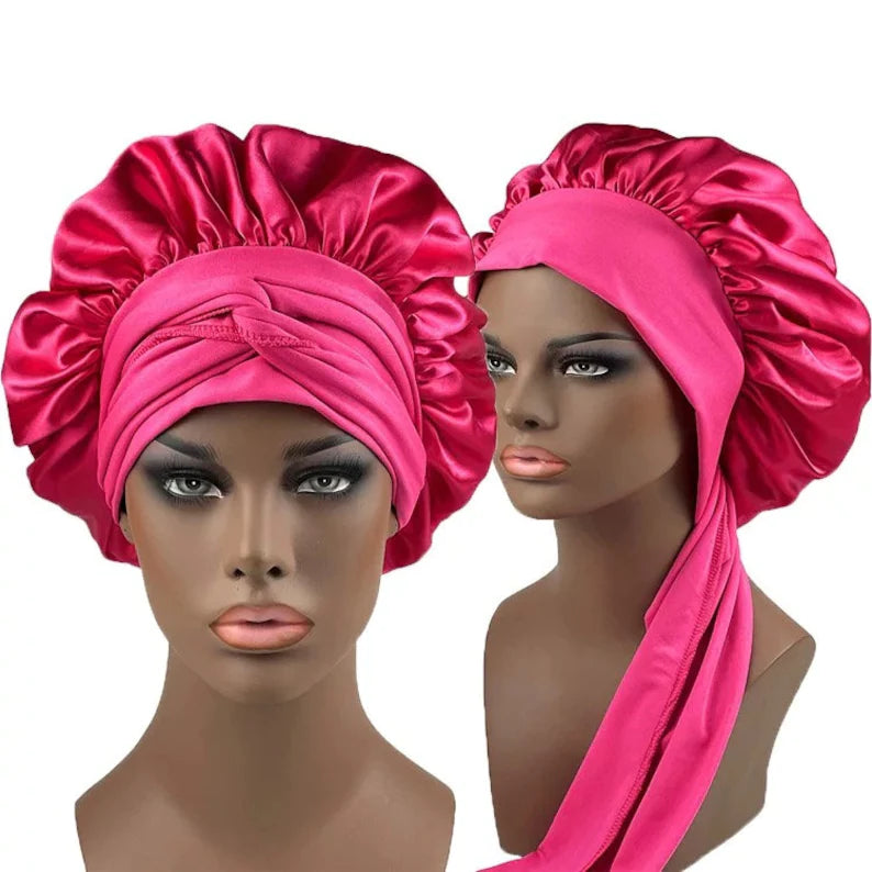 Custom name deluxe hair stay on wrap satin bonnet DazzleGaloreBeauty